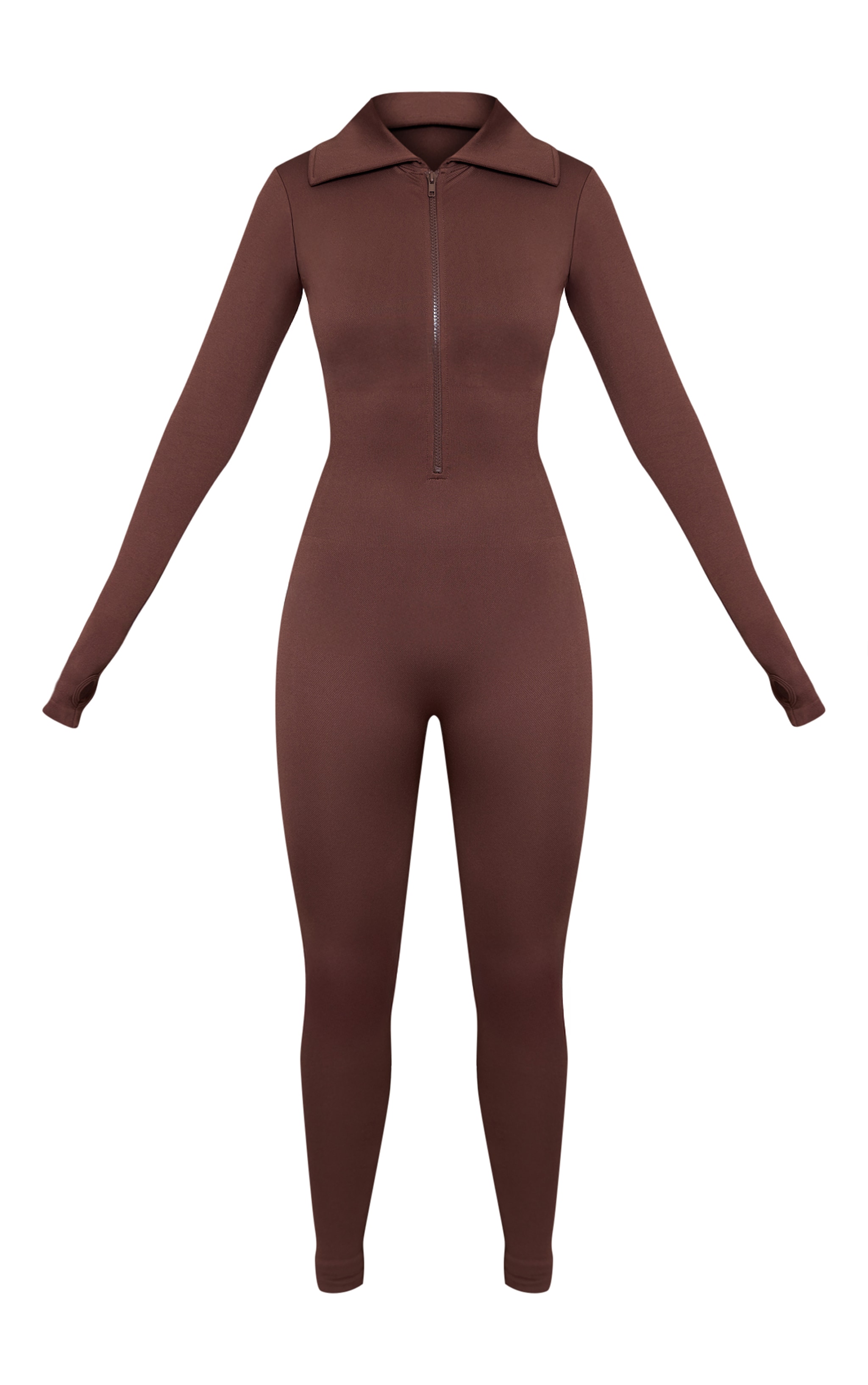 PLT SKI Chocolate Seamless Collar Unitard image 5