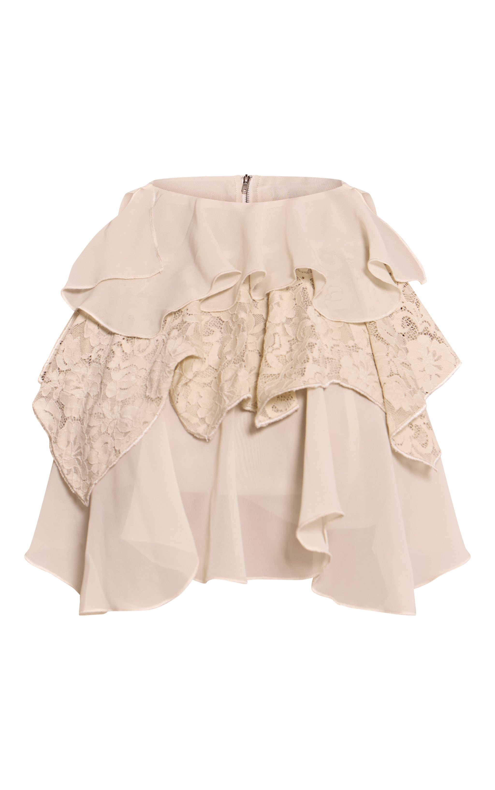 Shape Butter CREAM Chiffon Lace Mix Tiered Top image 5