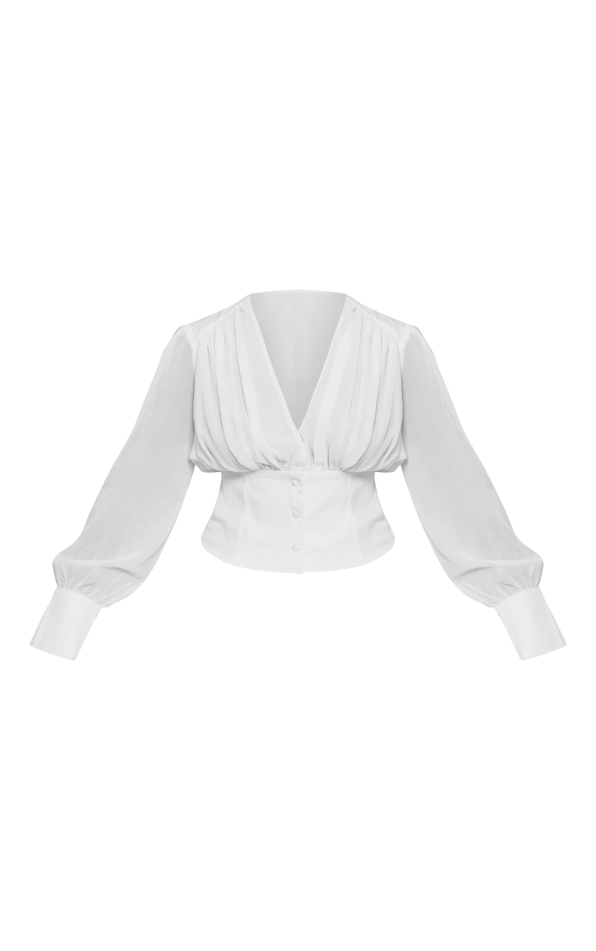 Shape Chemise tissée blanche à buste en mousseline de soie image 5