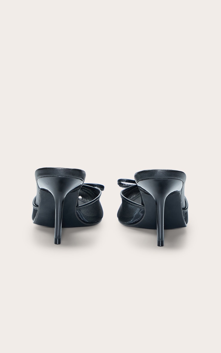 Black Mesh Bow Detail Mule image 4