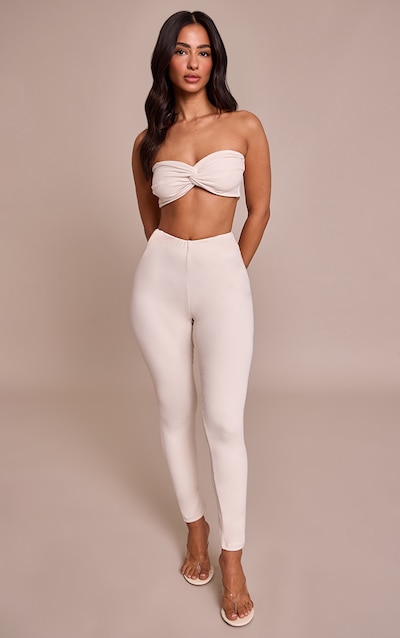 Petite Ecru Super Soft Ruched Leggings