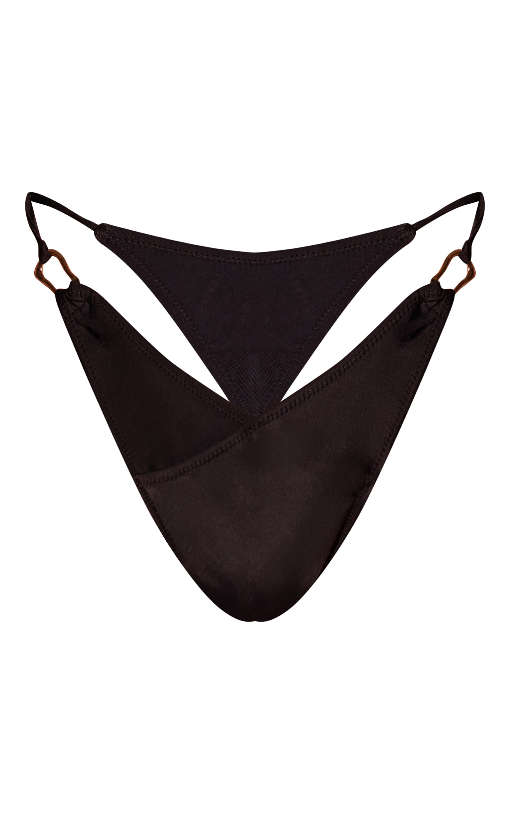 Black Wrap Front Curve Trim Detail Bikini Bottoms image 5