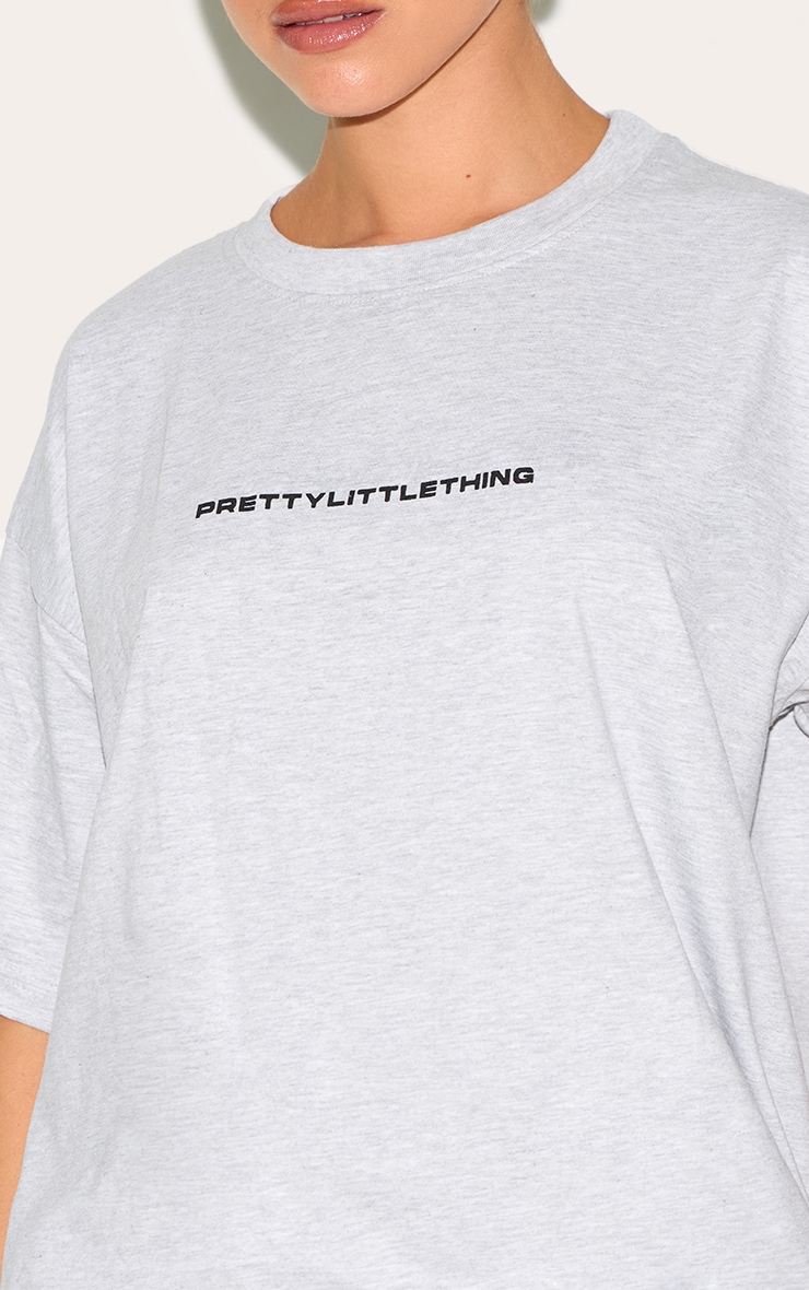 PRETTYLITTLETHING T-shirt gris cendré clair oversize à imprimé image 4