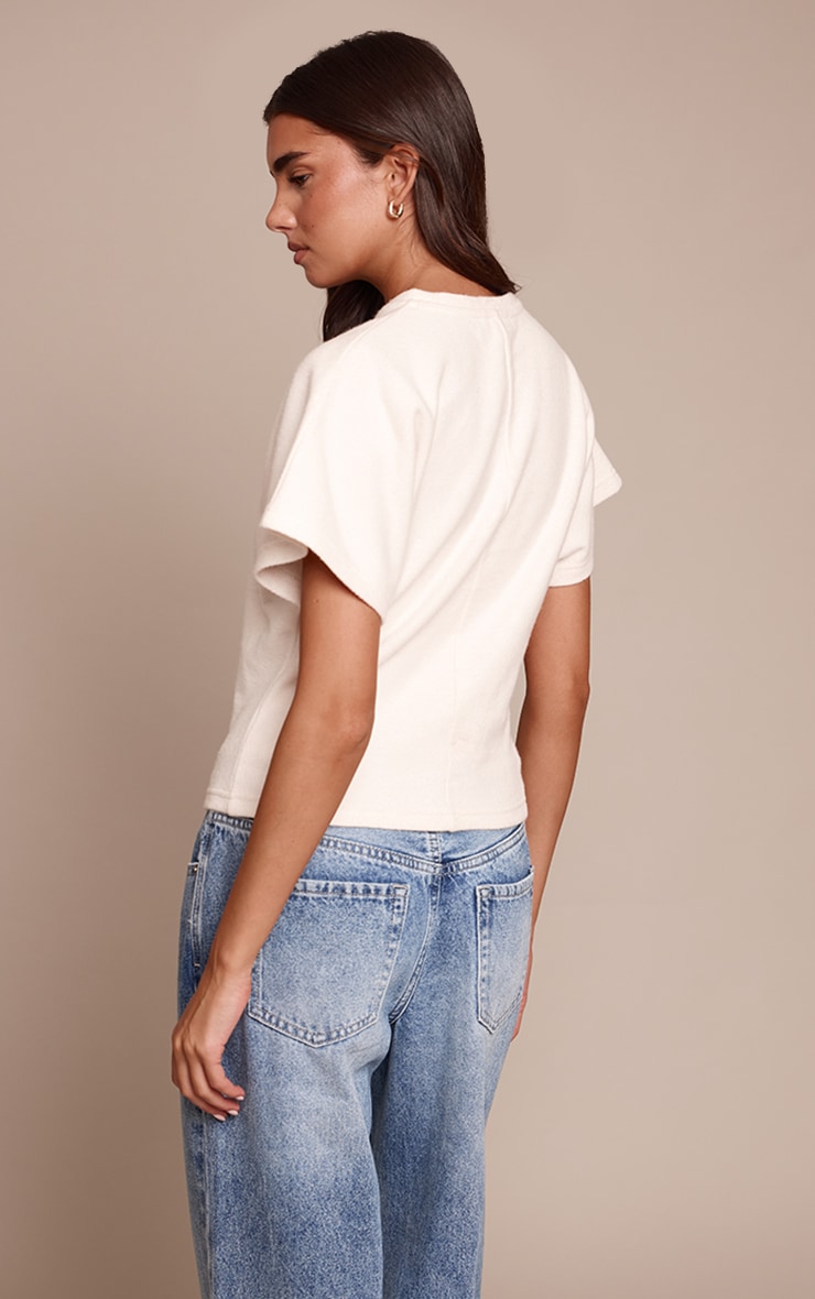 Ecru Heavy Rib Cinched Waist T Shirt image 2