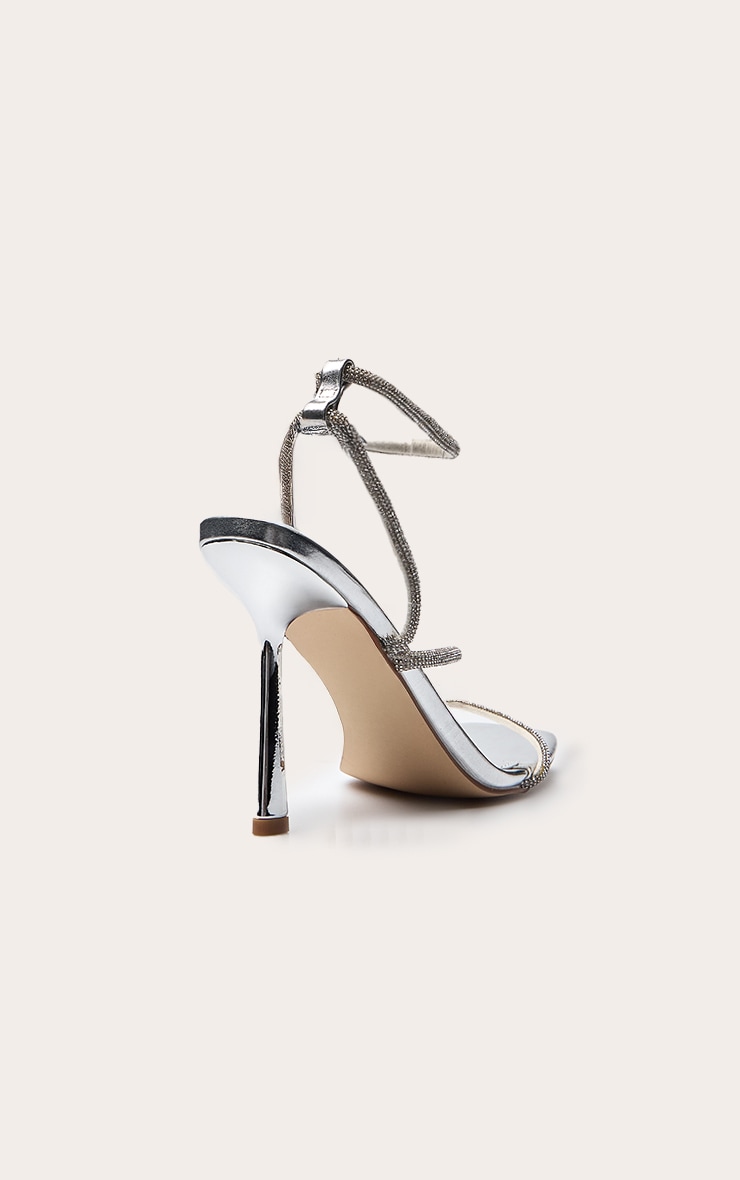 Silver Metallic Hot Fix Heeled Sandal image 3