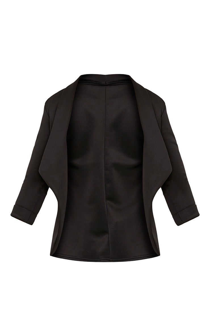 Dawn Black Scuba Blazer | Blazers | | PrettyLittleThing USA