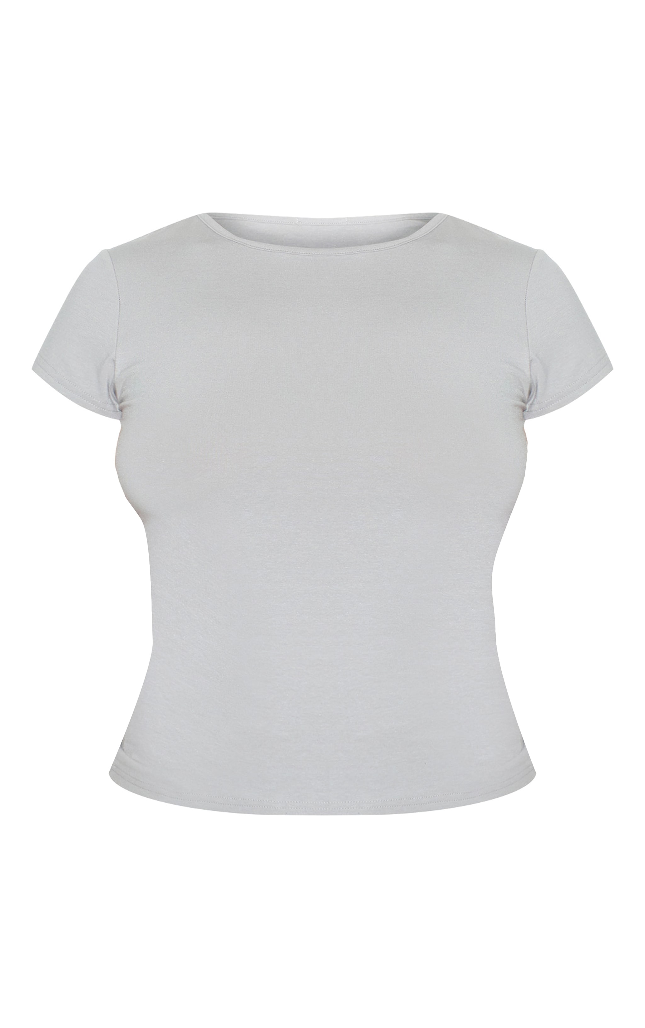 Plus Grey Marl Modal Cotton Longline Fitted T Shirt image 5