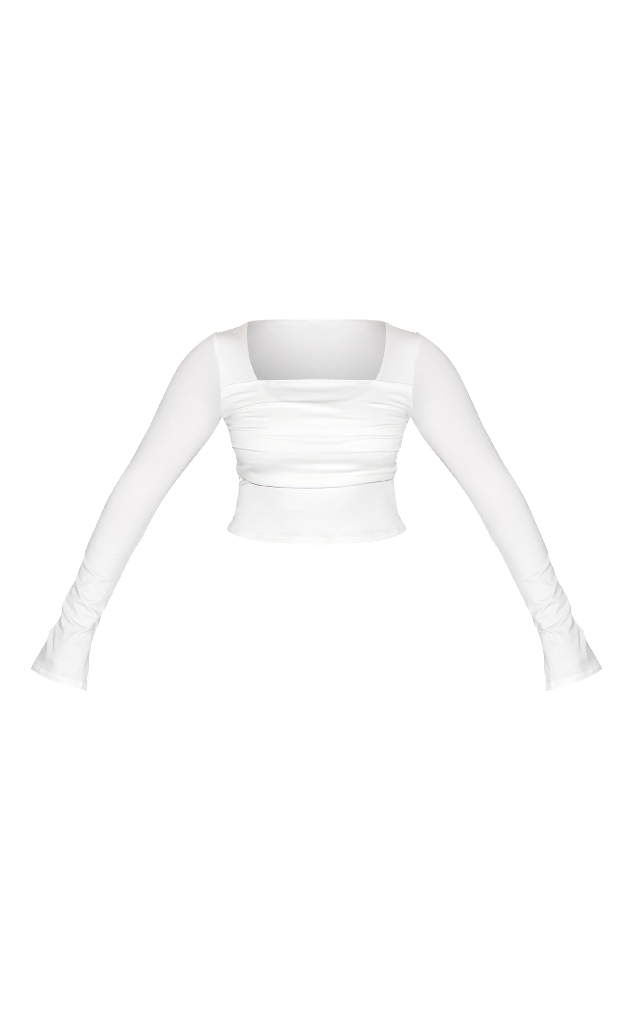 Shape White Super Soft Scoop Neck Ruched Bust Long Sleeve Top image 5