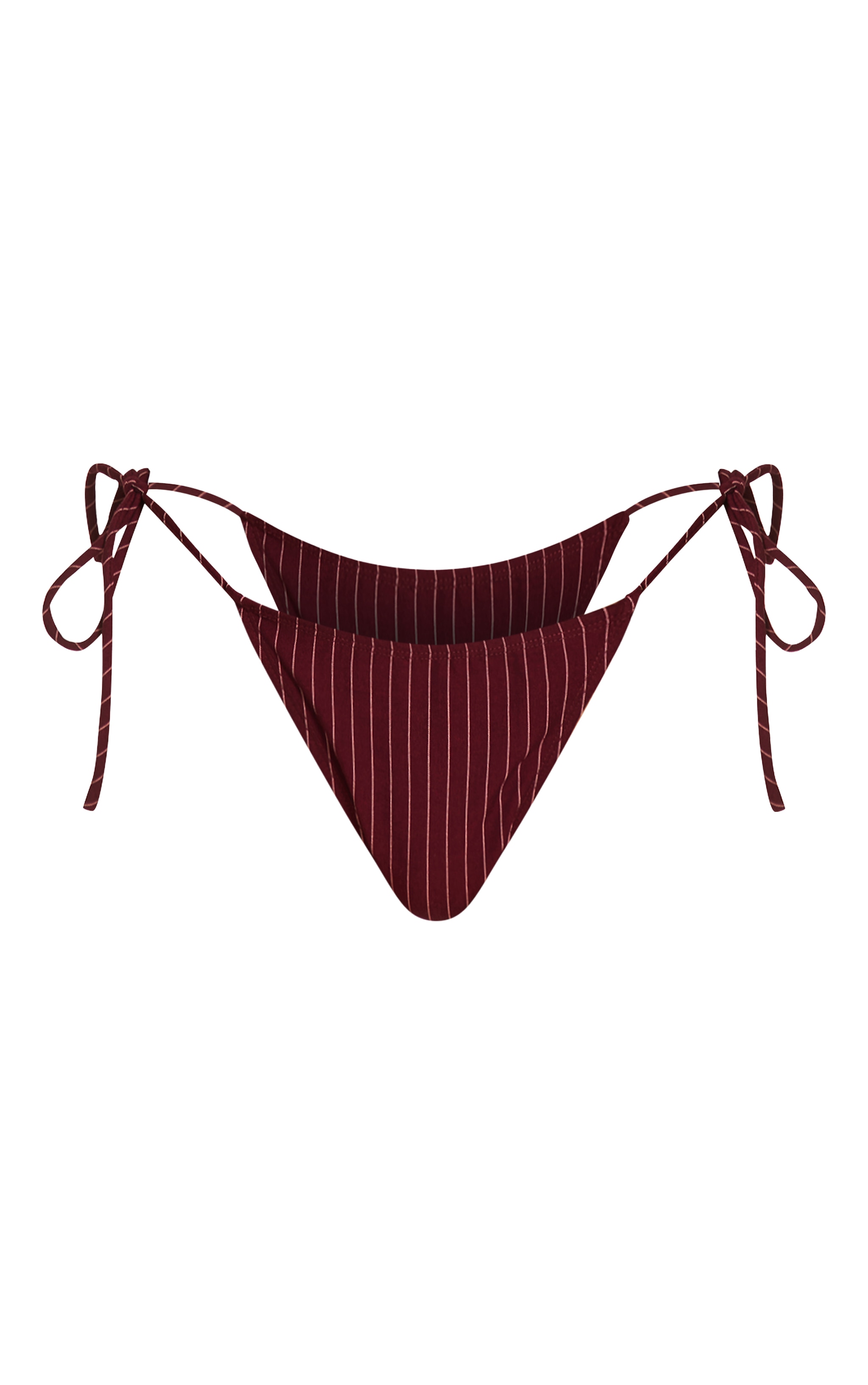 Burgundy Pinstripe Triangle Bikini Top image 5
