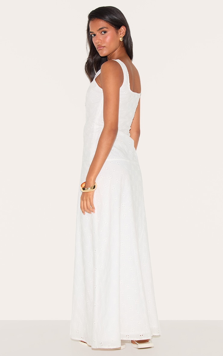 White Broderie Corset Midaxi Dress image 2