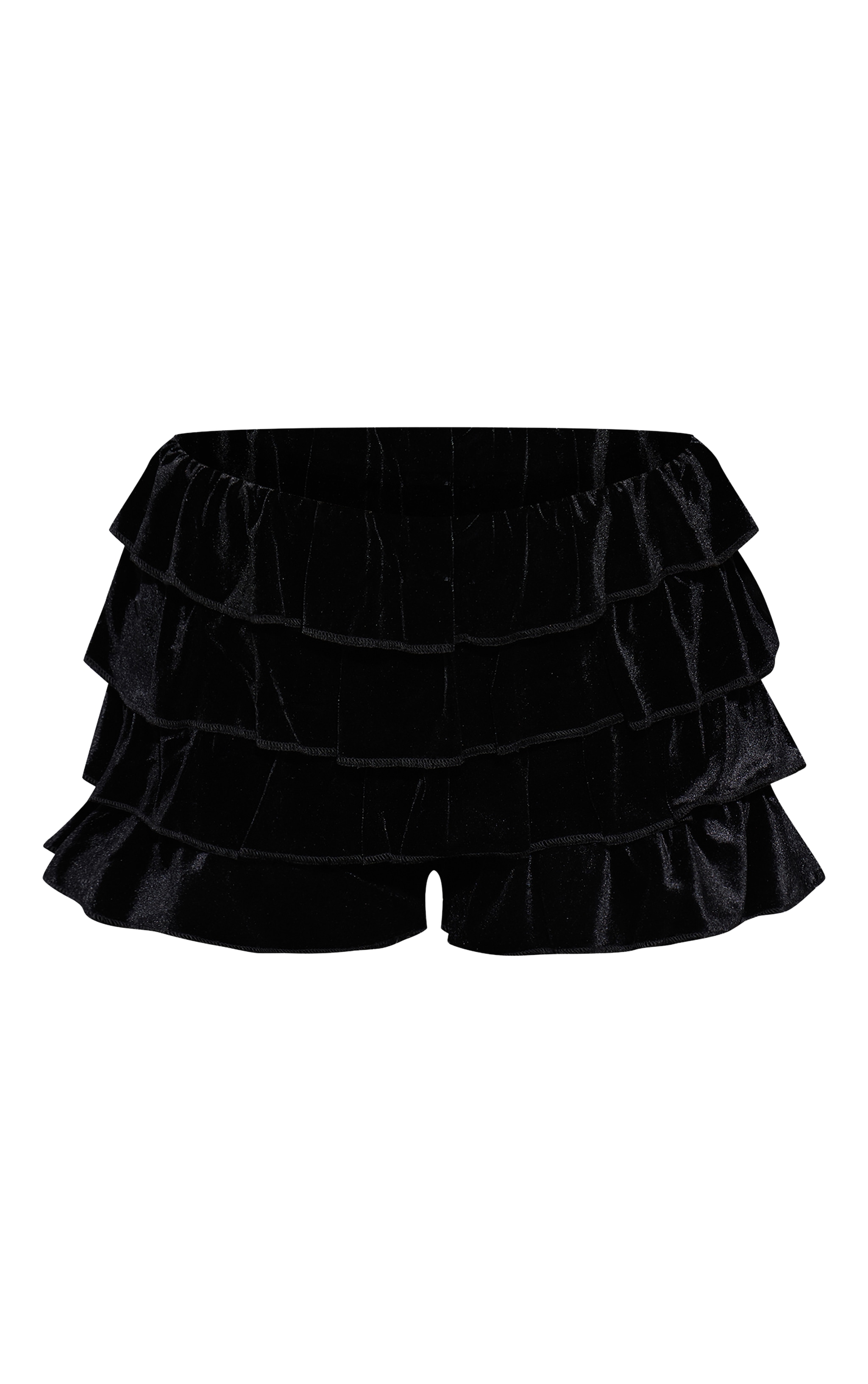 Short-culotte bouffant en velours noir à volants image 6