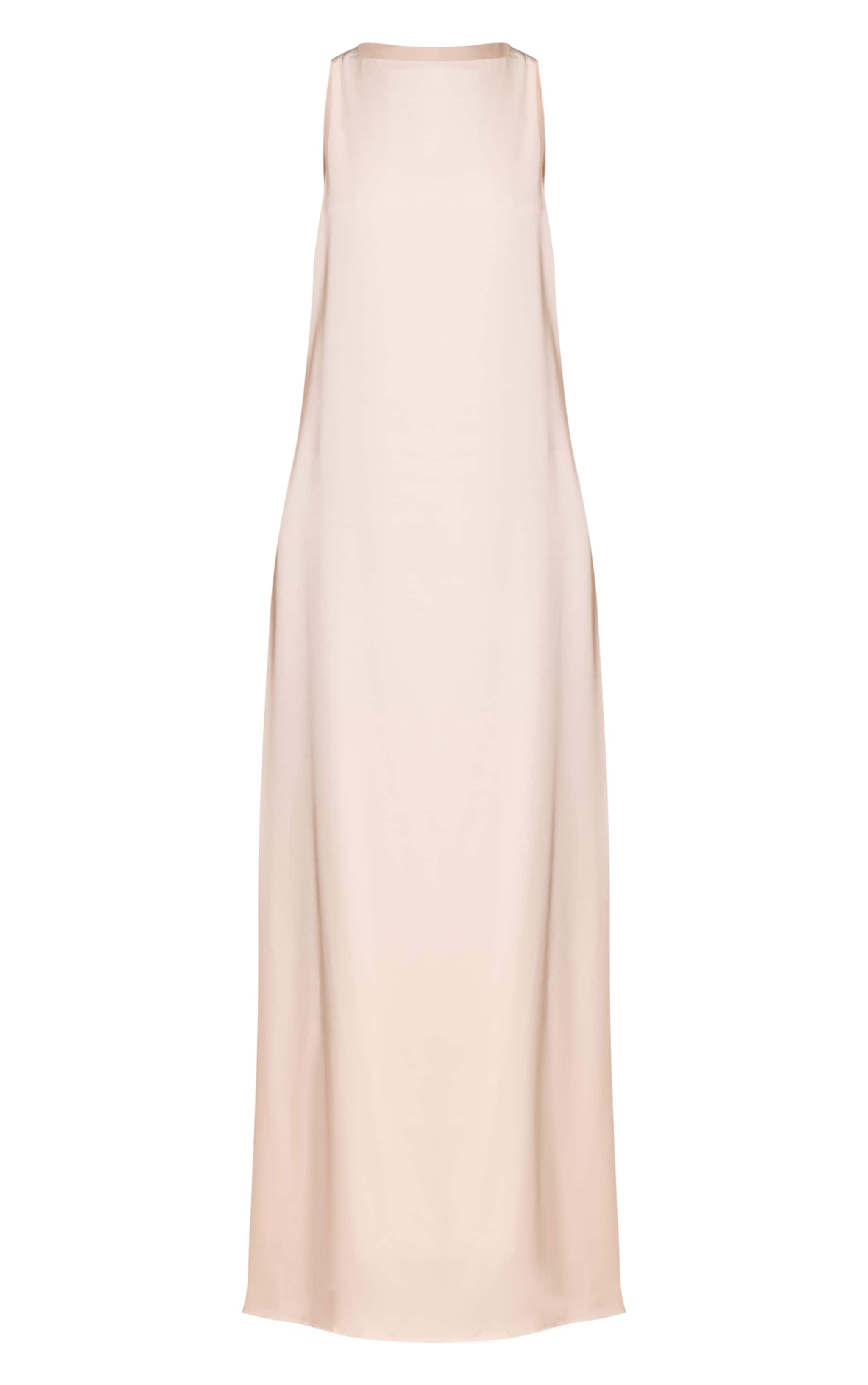 Tall Cream Satin Boat Neck Sleeveless Maxi Dress image 5