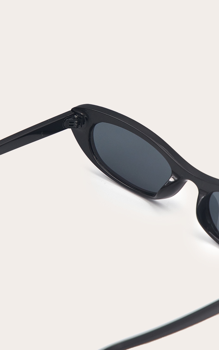Black Smooth Cat Eye Sunglasses image 4