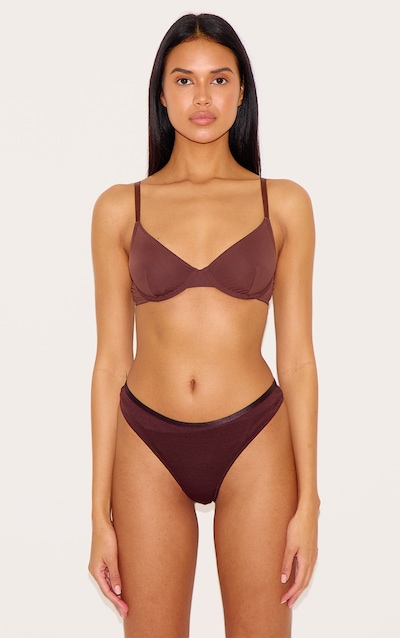 Soutien-gorge marron sans bonnets à armatures