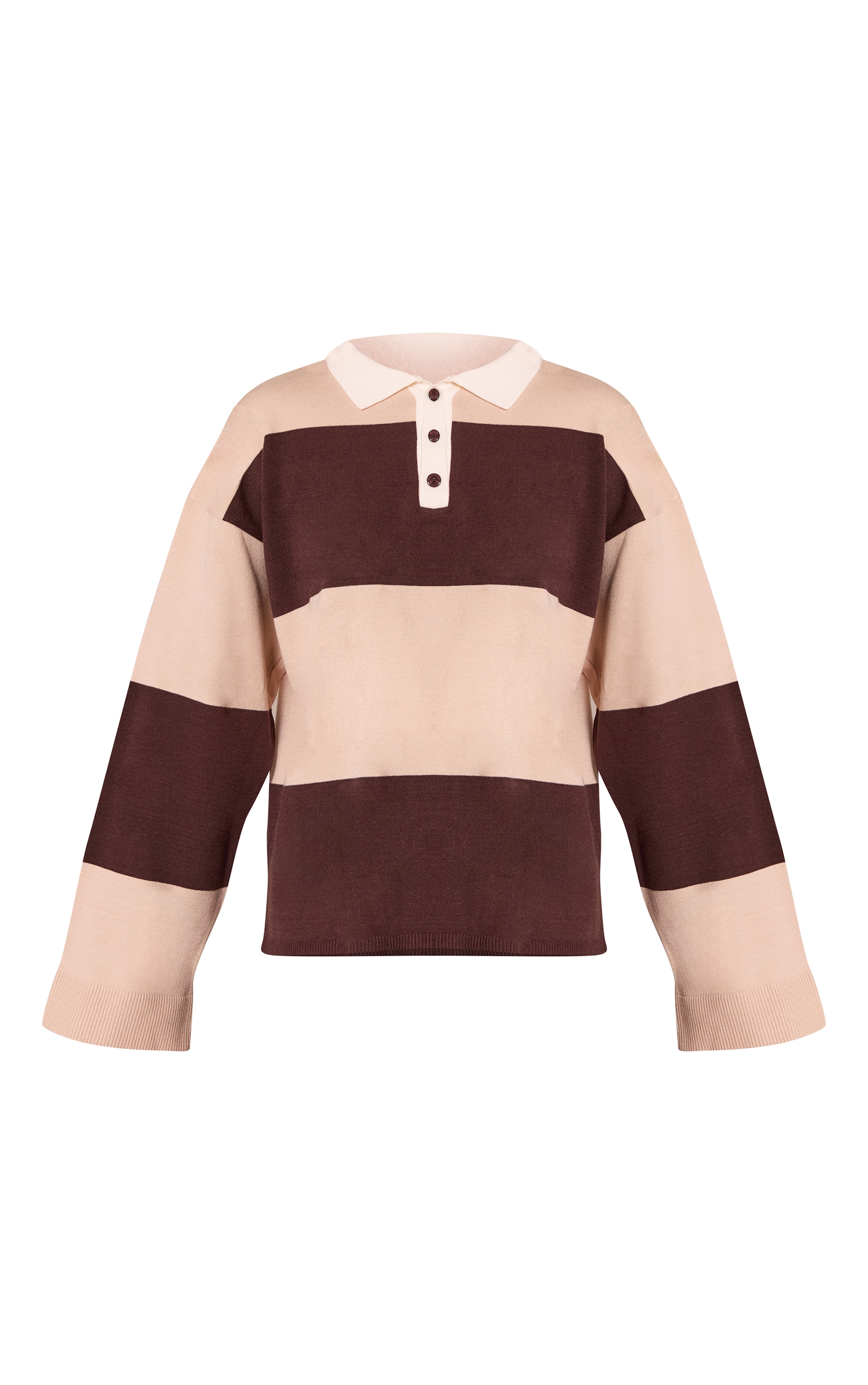Chocolate Striped Knitted Rugby Top image 5