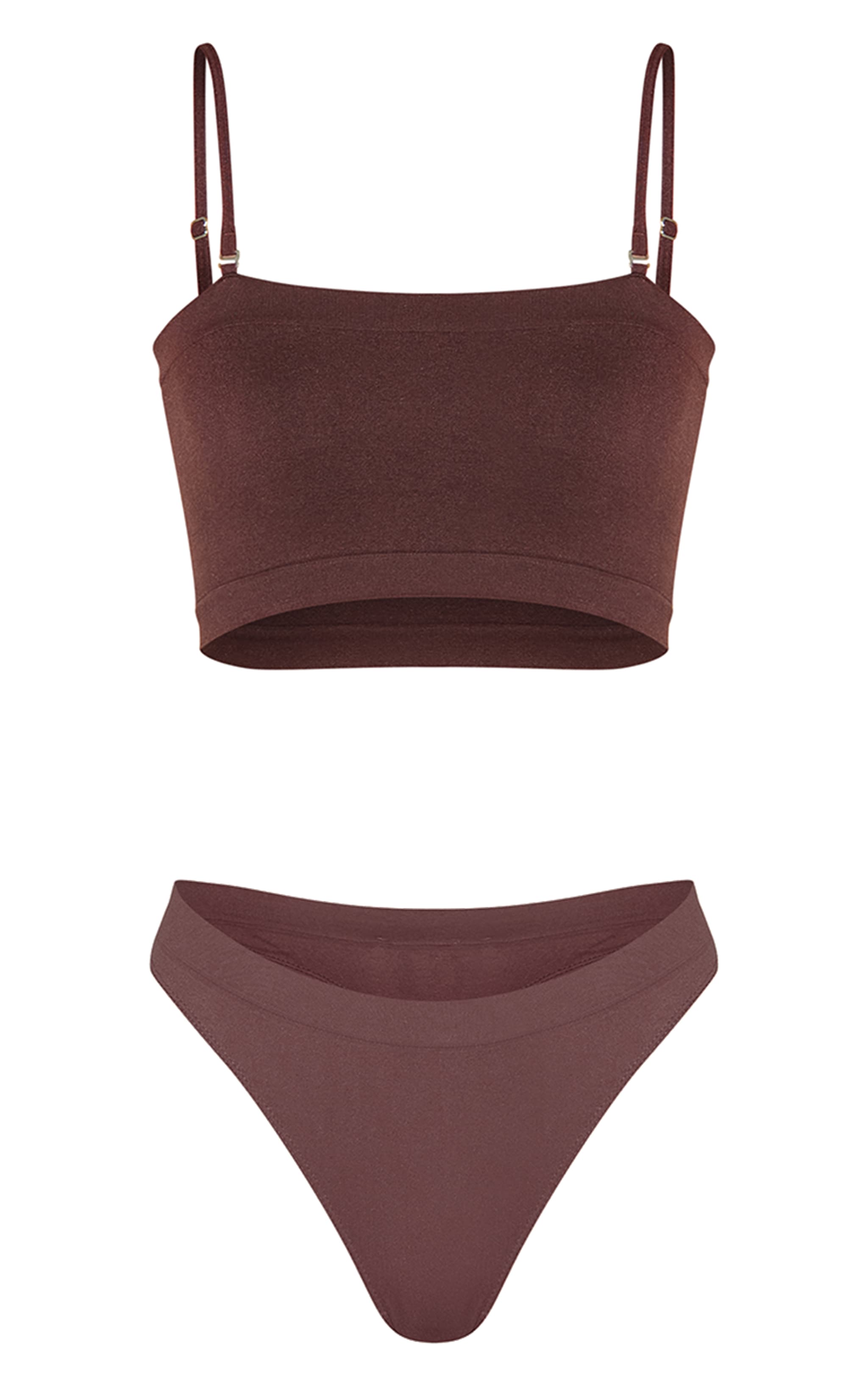 Chocolate Seamless Bandeau Removeable Strap Bra image 5