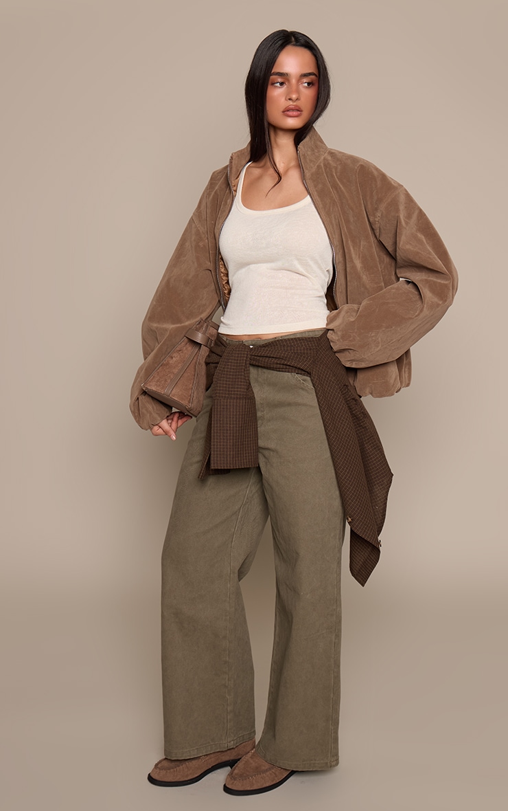 Butter Cream Marl Slub Jersey Scoop Neck Vest Top image 3