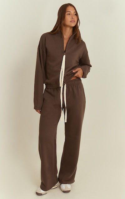 Chocolate Contrast Drawcord Track Pants