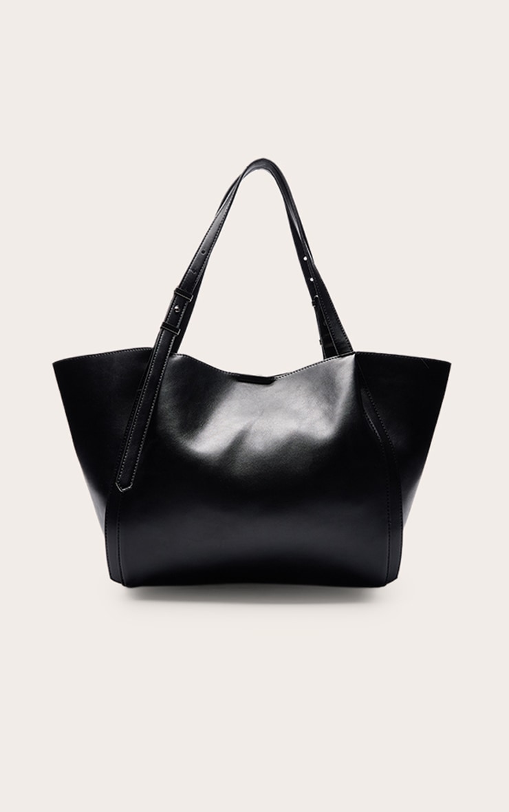 Black Dome Stud PU Adjustable Strap Tote Bag image 4