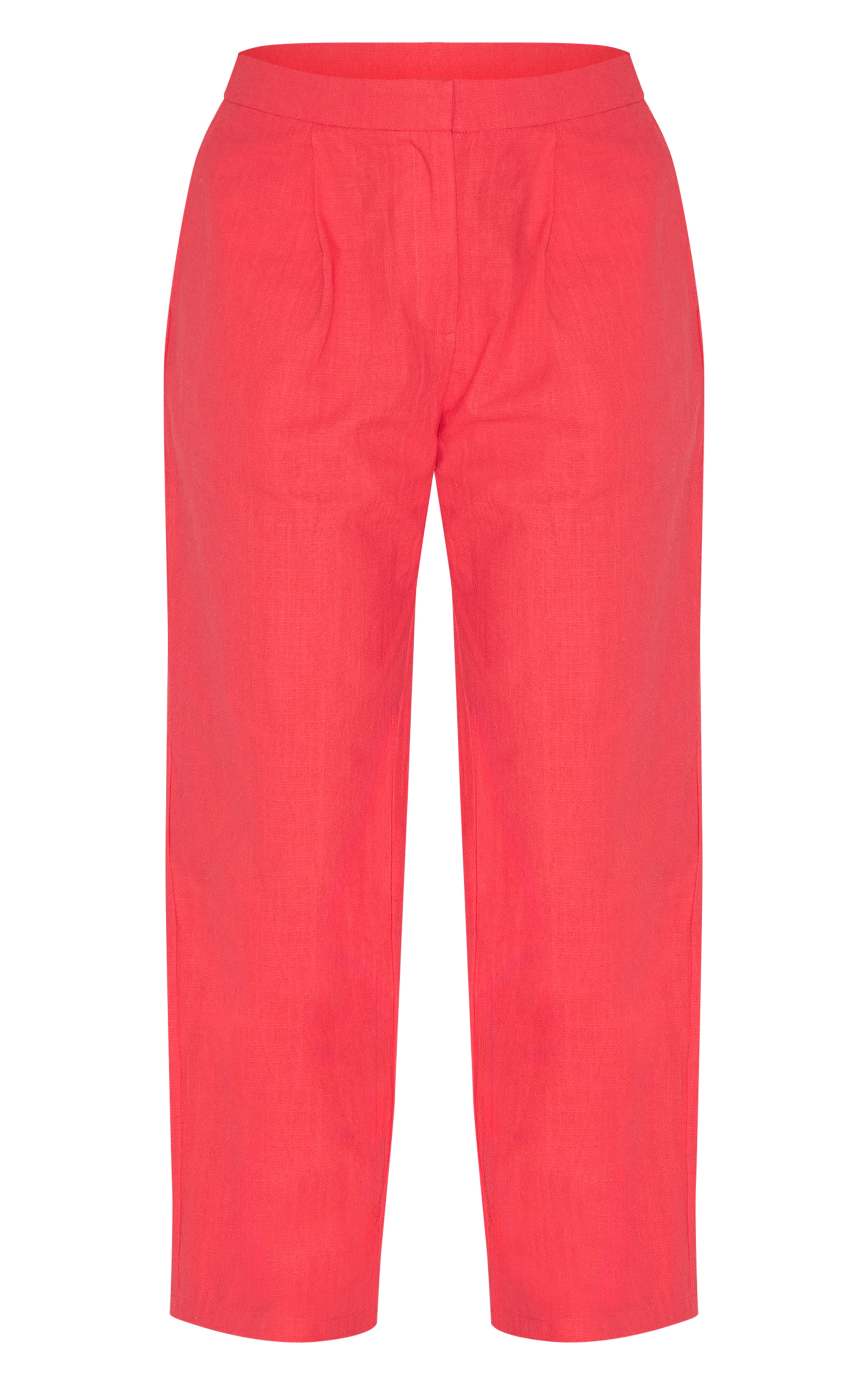 Plus Red Linen Pintuck Pant image 5