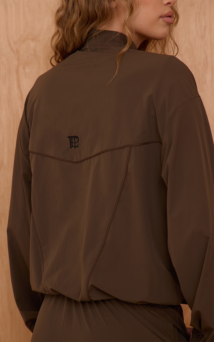 Brown Shell Piping Track Jacket image 4