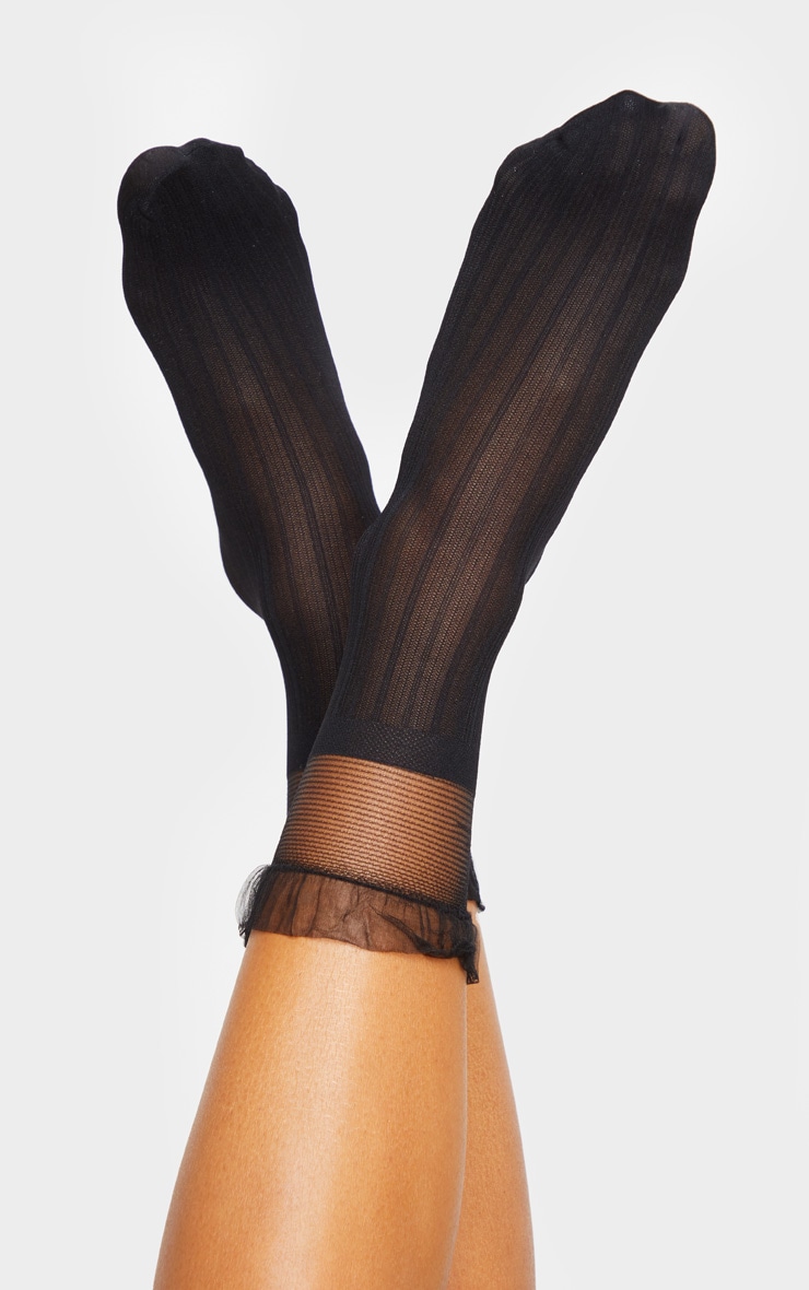 Black Sheer Frill Socks