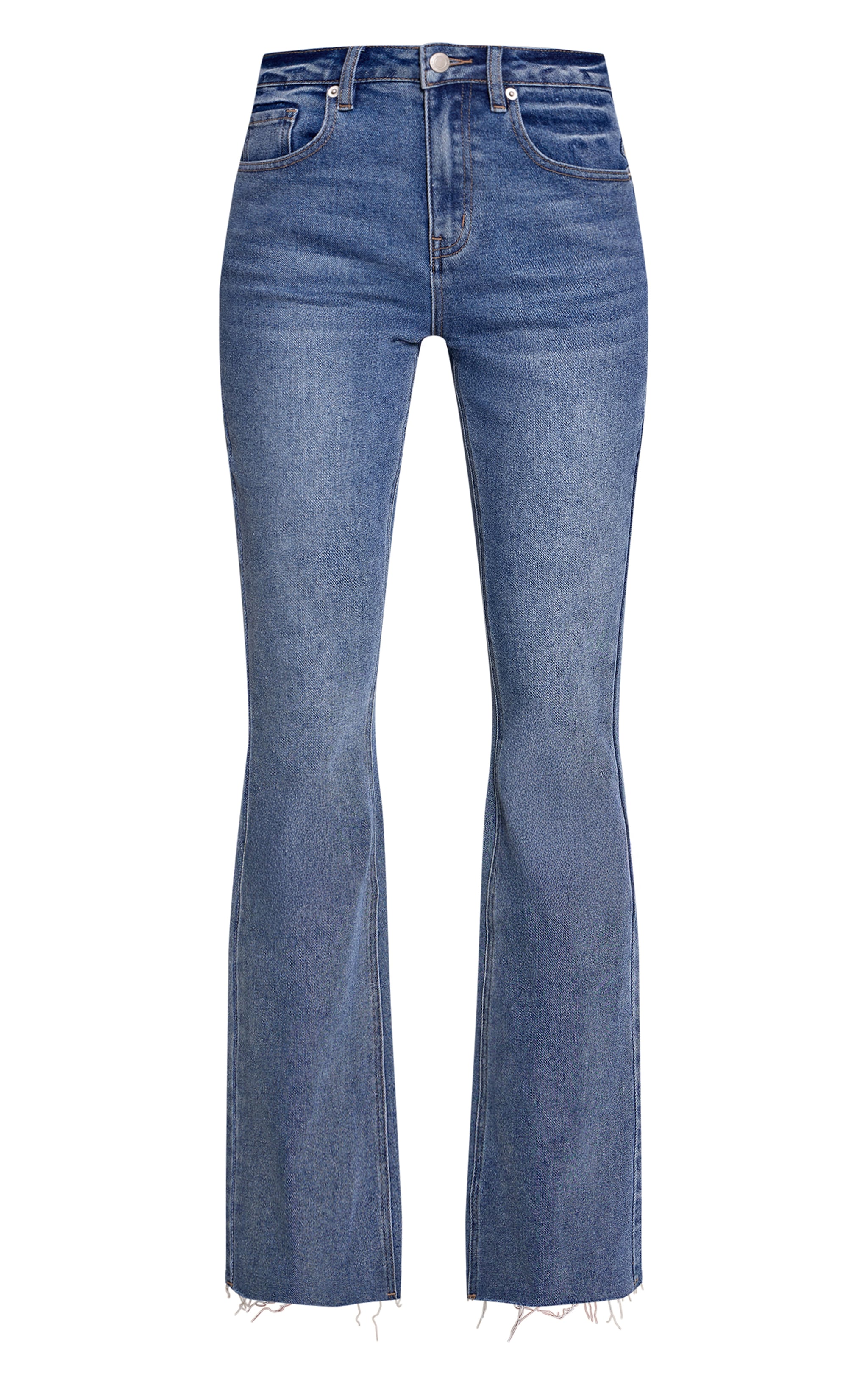 Tall Dark Blue Low Rise Stretch Flared Jeans image 5