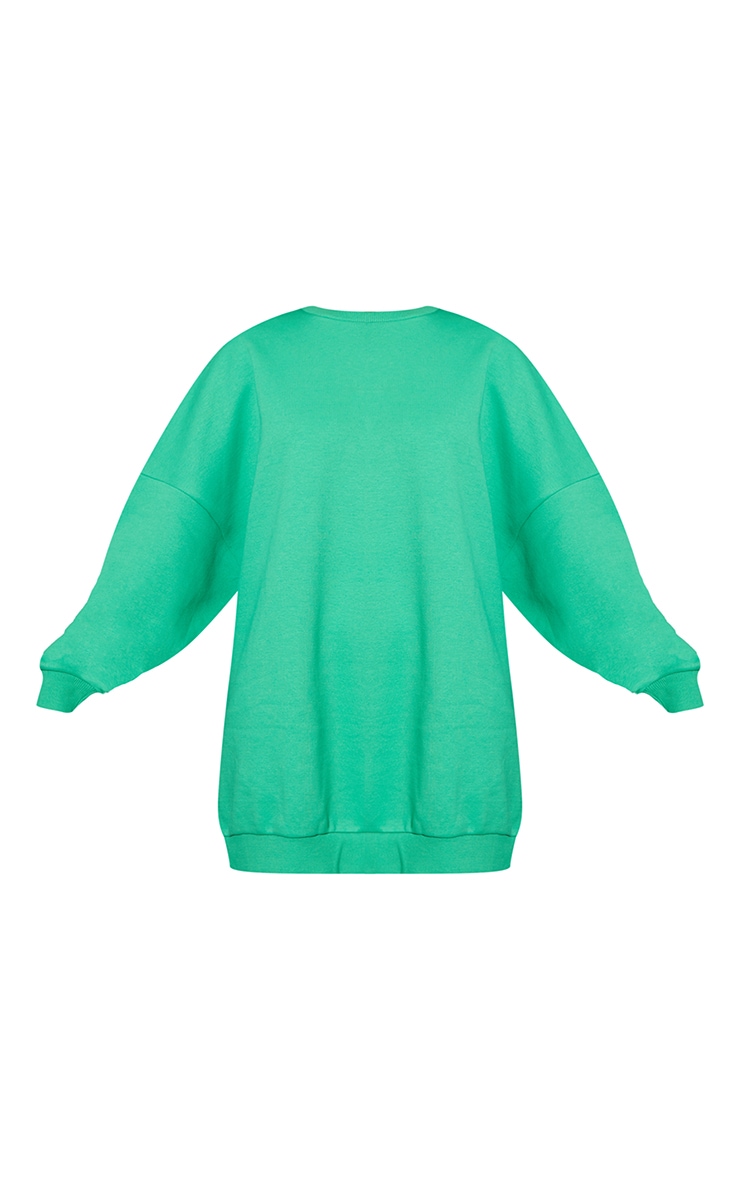 Green Wellness Edition Slogan Sweat Jumper Dress image 5