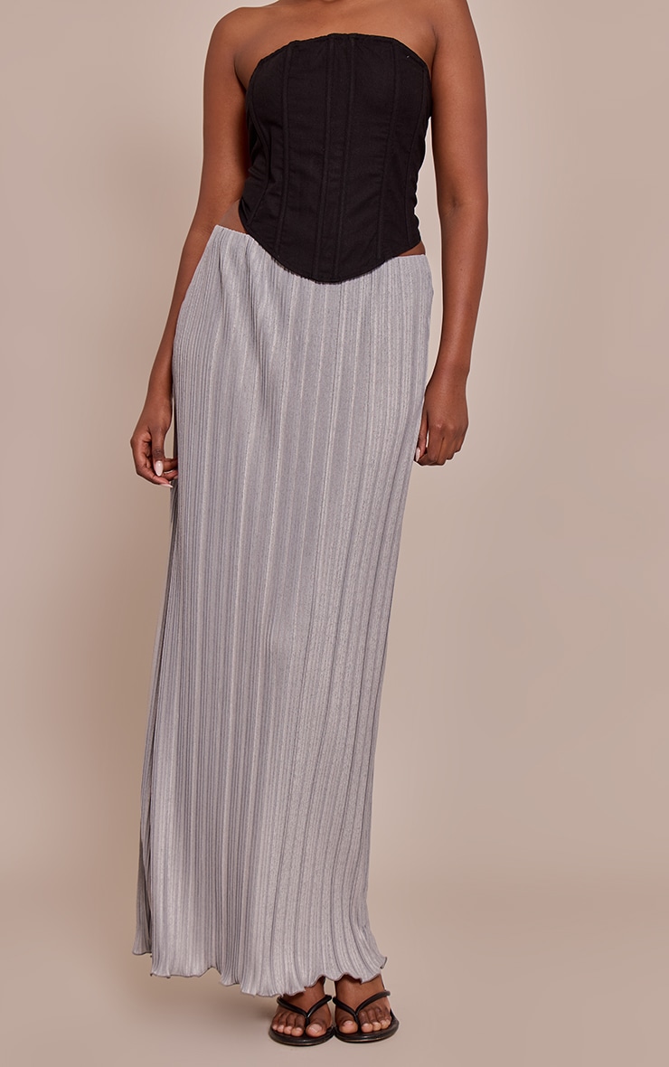 Grey Plisse Maxi Skirt image 2