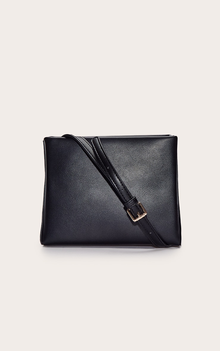 Black Structured Mini Shoulder Bag image 4