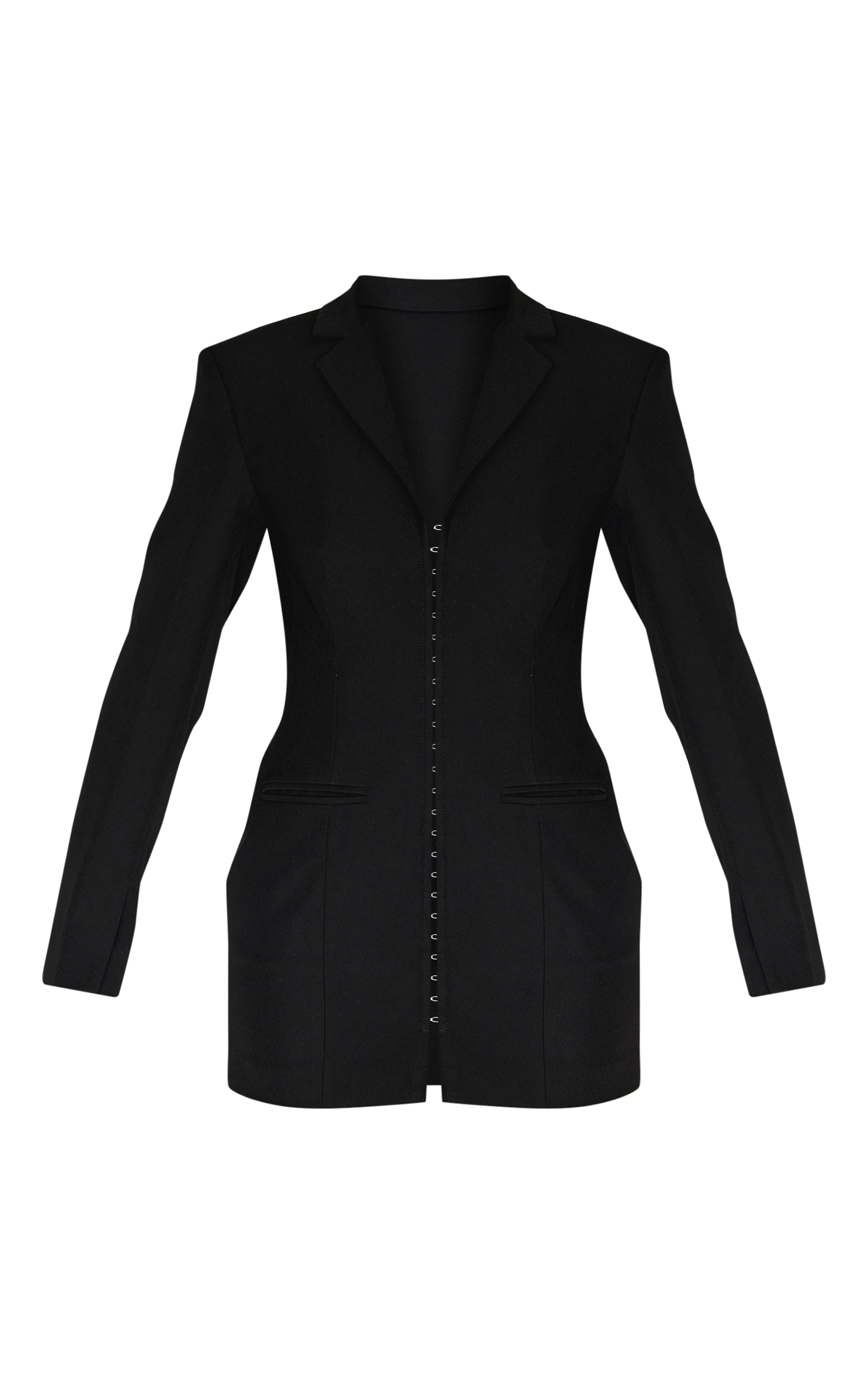 Black Hook And Eye Detail Blazer Dress image 5