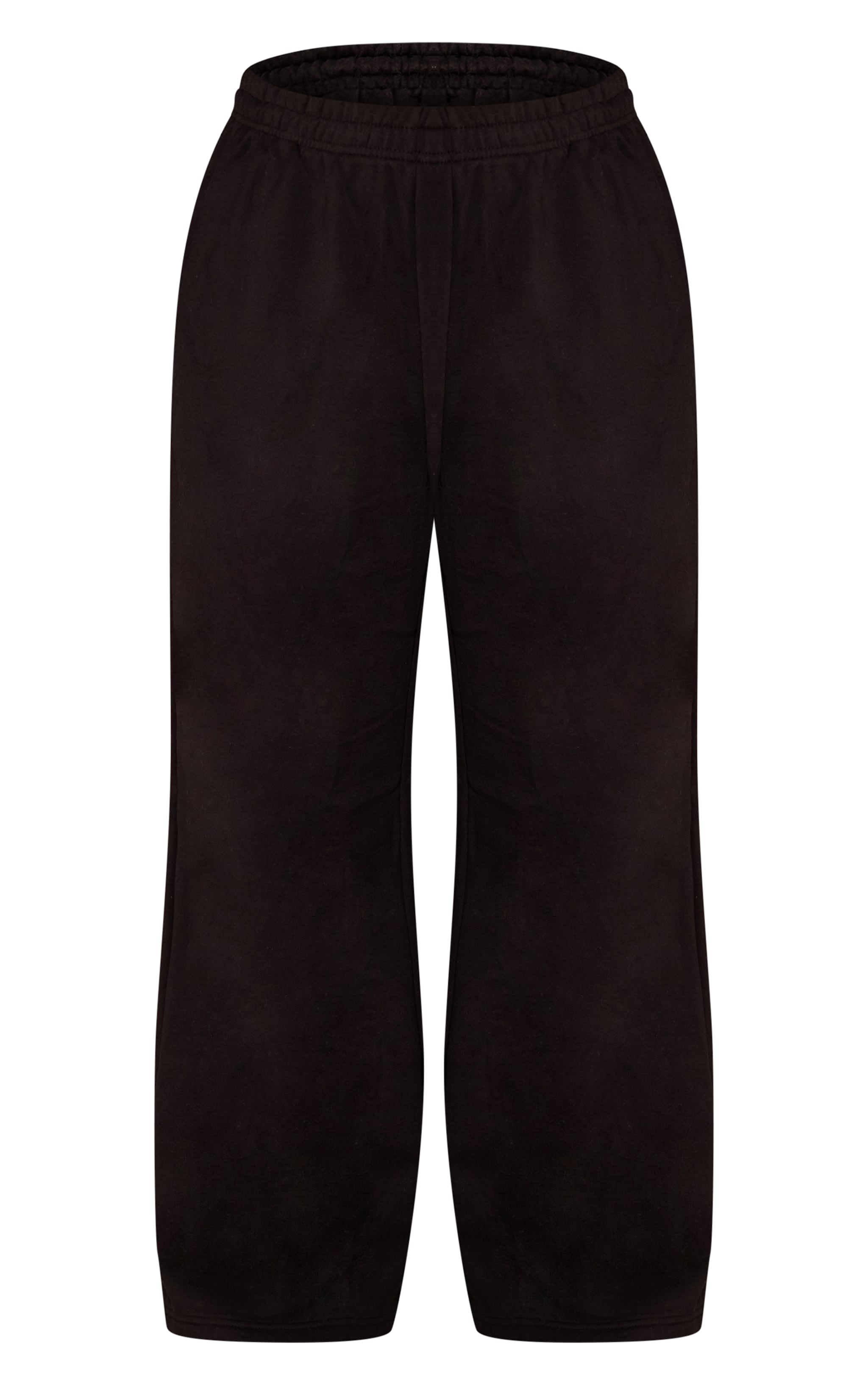 Plus Black Cotton Fleece Straight Leg Sweatpants image 5
