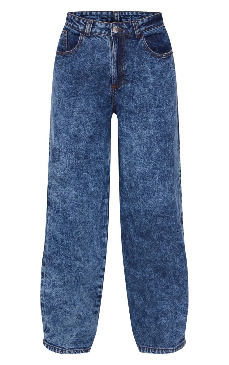 Mid Blue Acid Wash Low Rise Boyfriend Jeans image 5