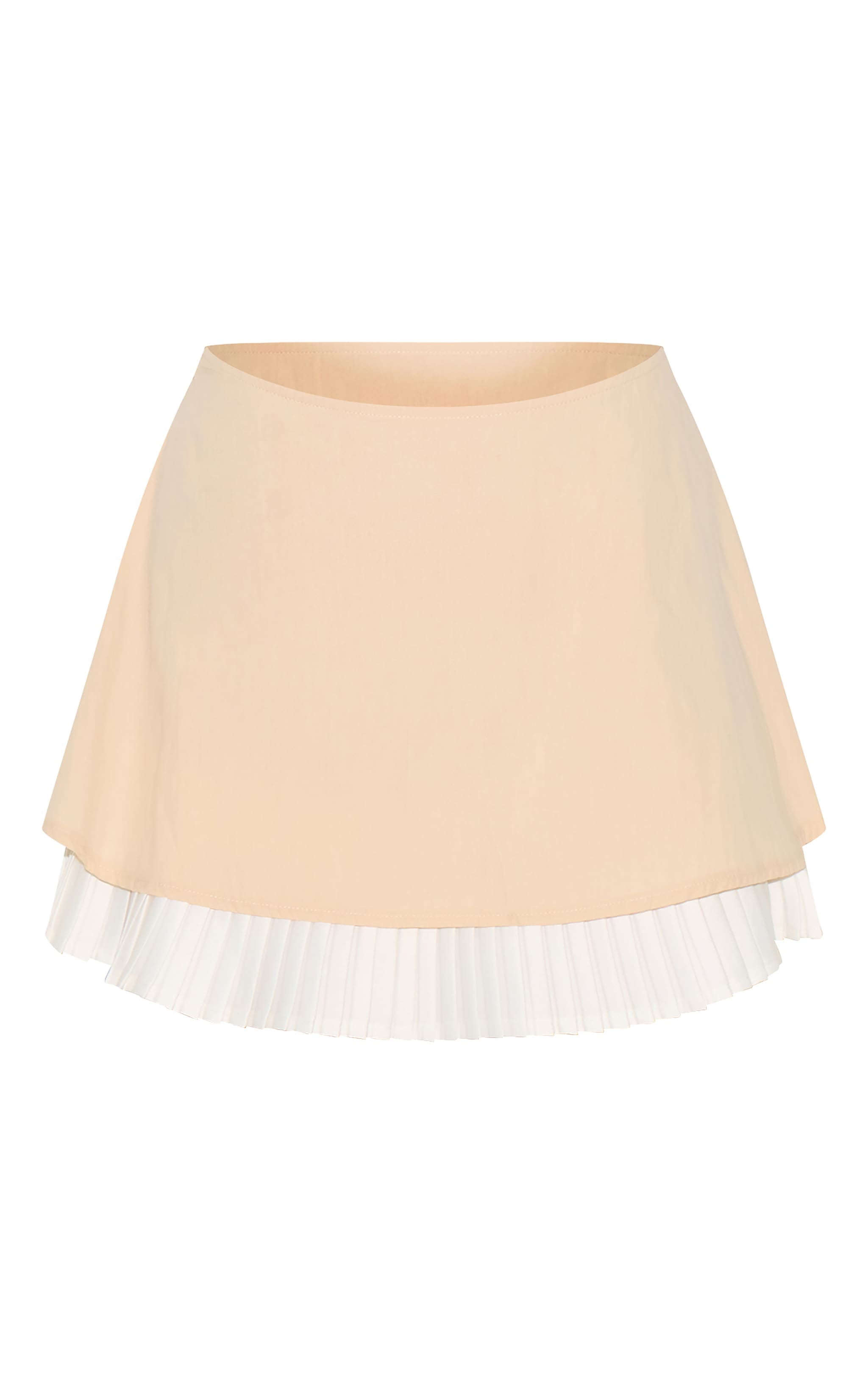 Natural Pleated Hem A Line Mini Skirt image 6
