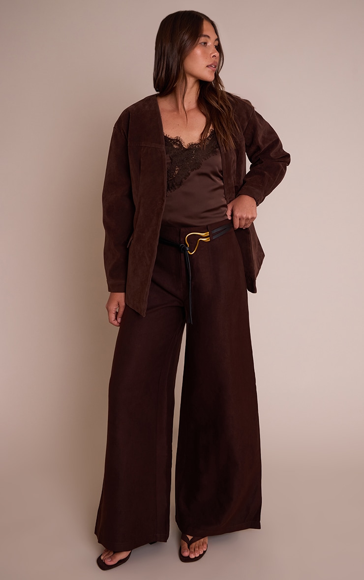 Brown Peached Gold Double Belted Pants image 2