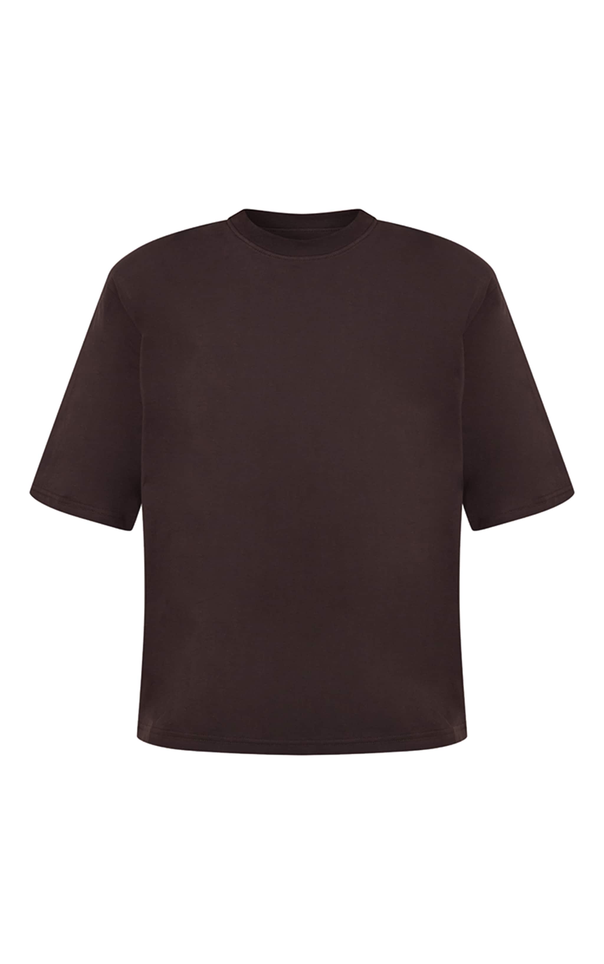 Chocolate Shoulder Detail Boxy T-Shirt  image 6