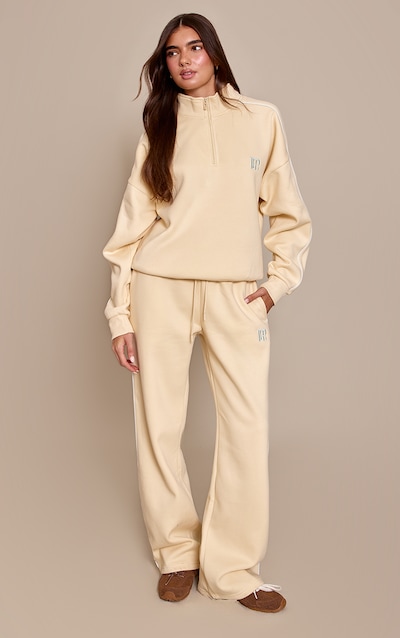 Buttercream PLT Contrast Binding Cuffed Joggers