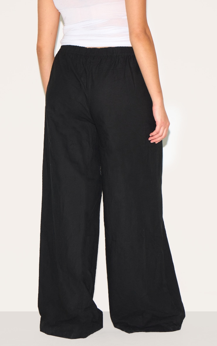 Pantalon Droit Noir Taille Élastiquée Grande Taille image 3