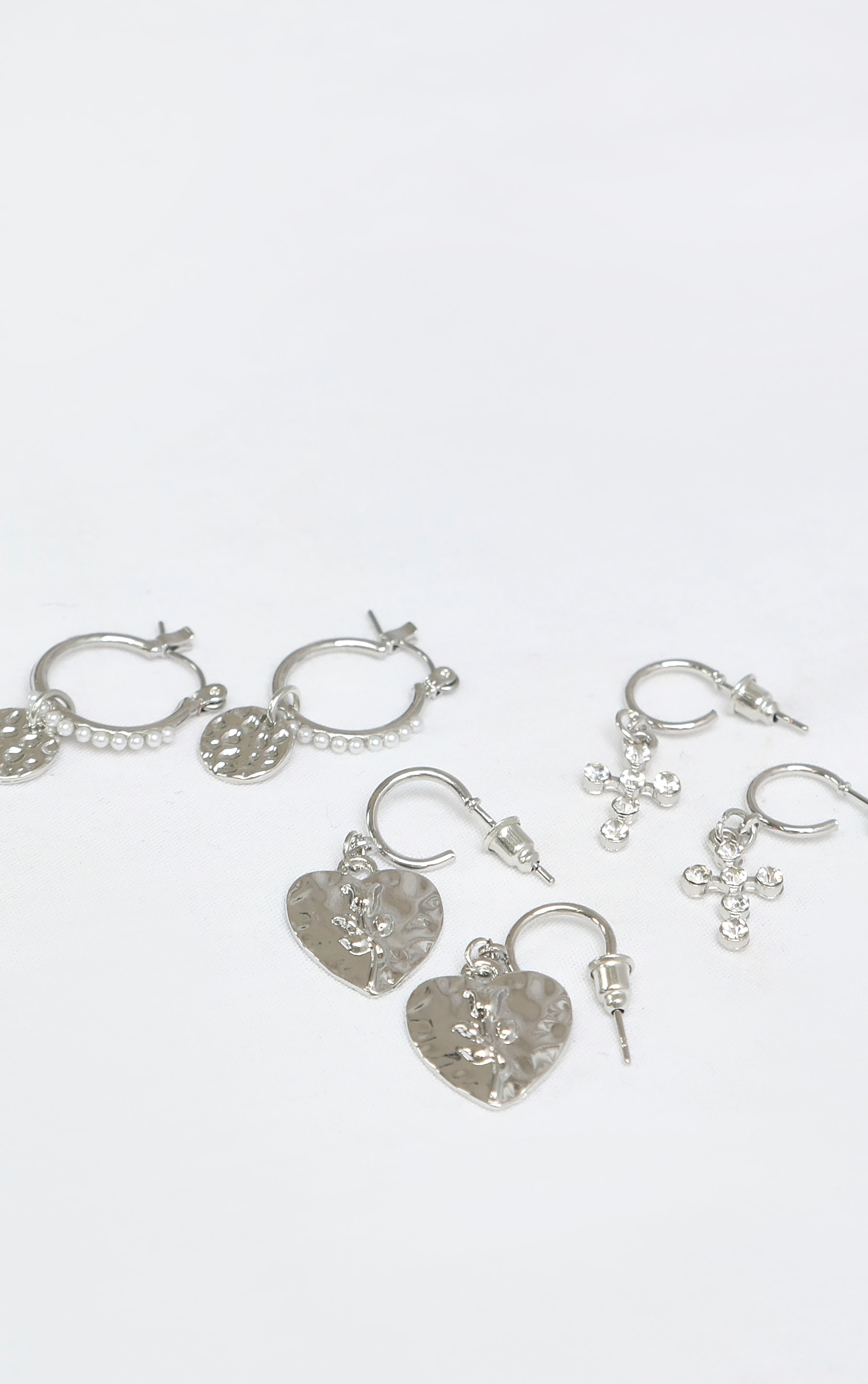 Silver Hammered Multi Pack Earrings