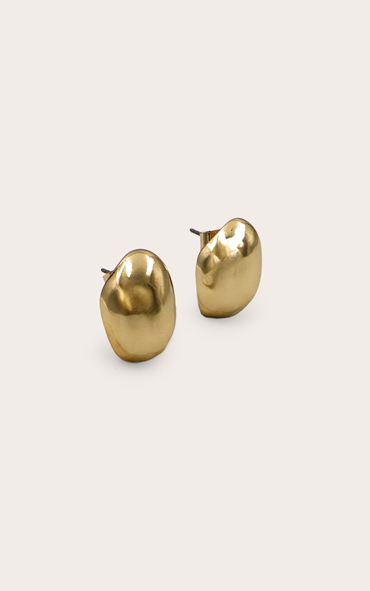 Boucles d'oreilles lisses plaquées or image 3