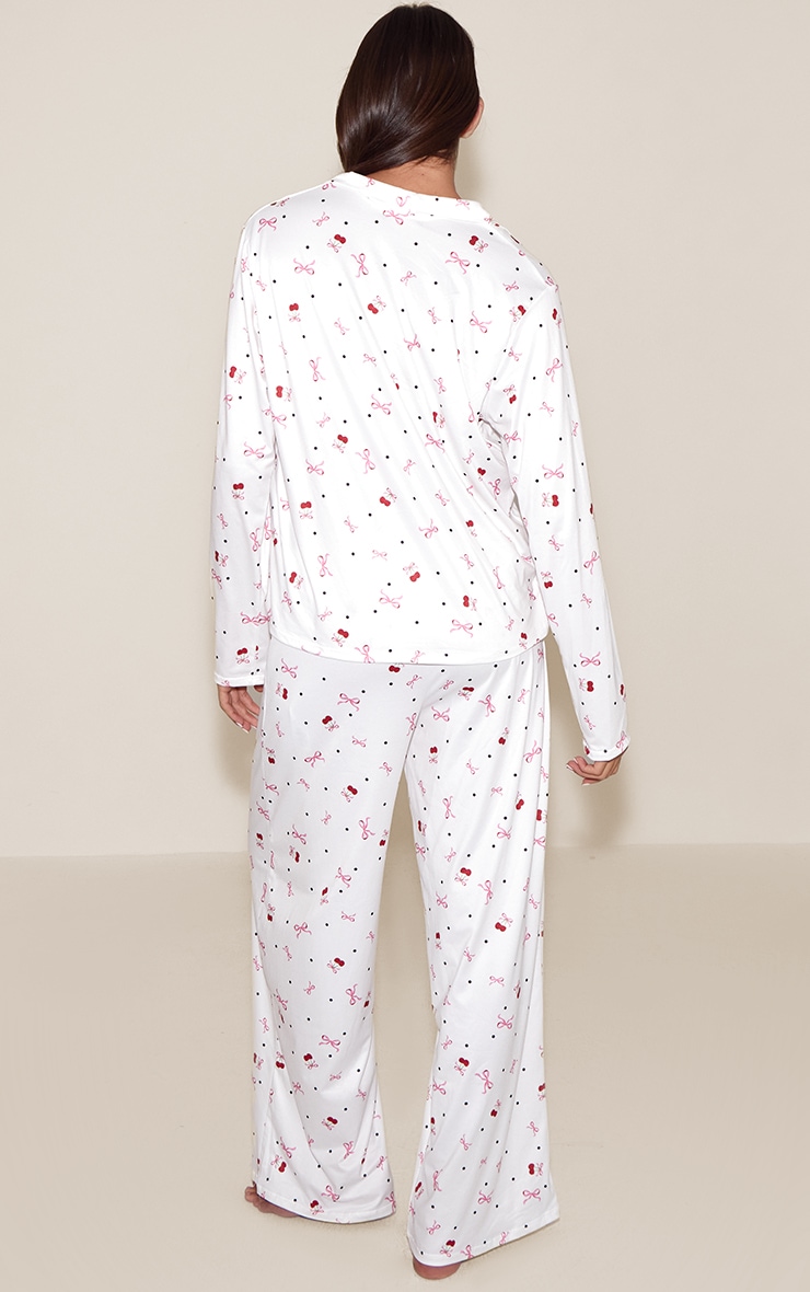 Printed Long Sleeve Button Through PJ Set image 2
