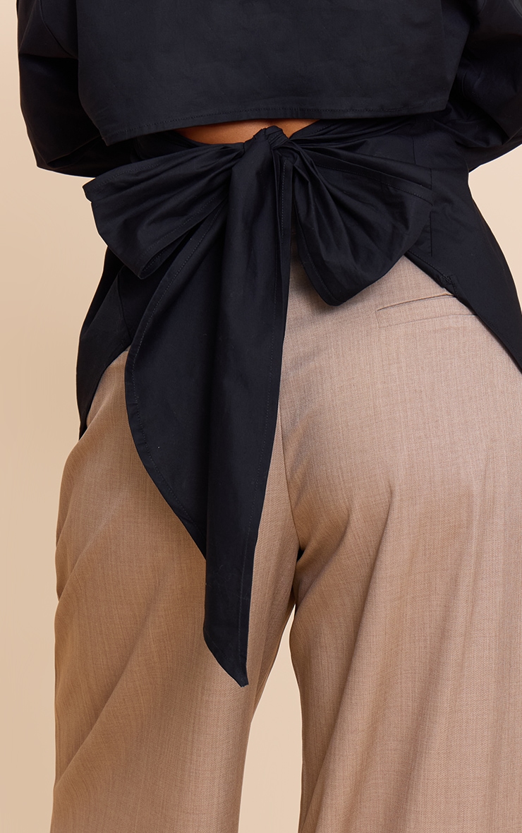 Shape Black Button Front Tie Back Shirt image 4