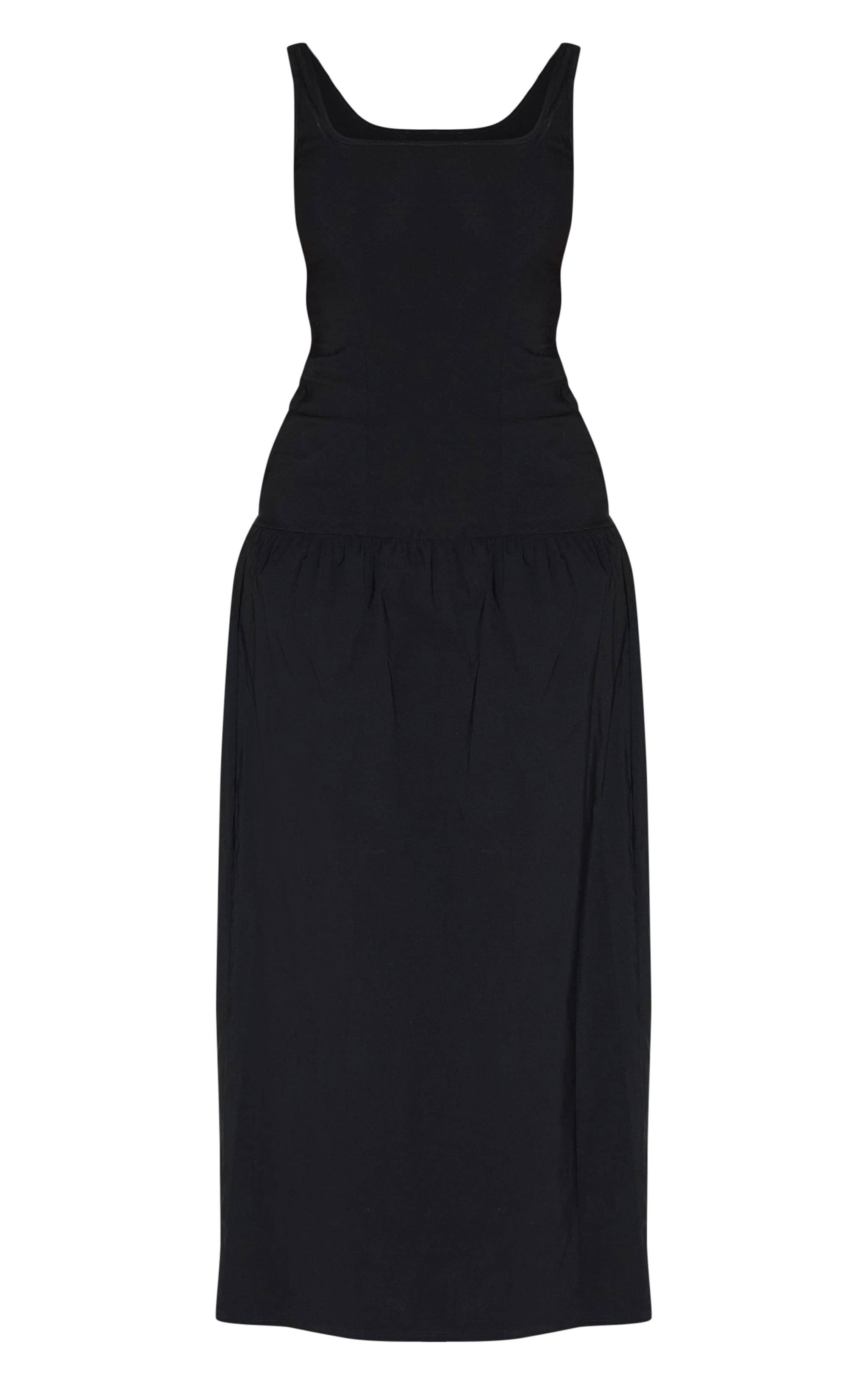 Shape Black Stretch Woven Square Neck Dropped Hem Maxi Shift Dress image 5