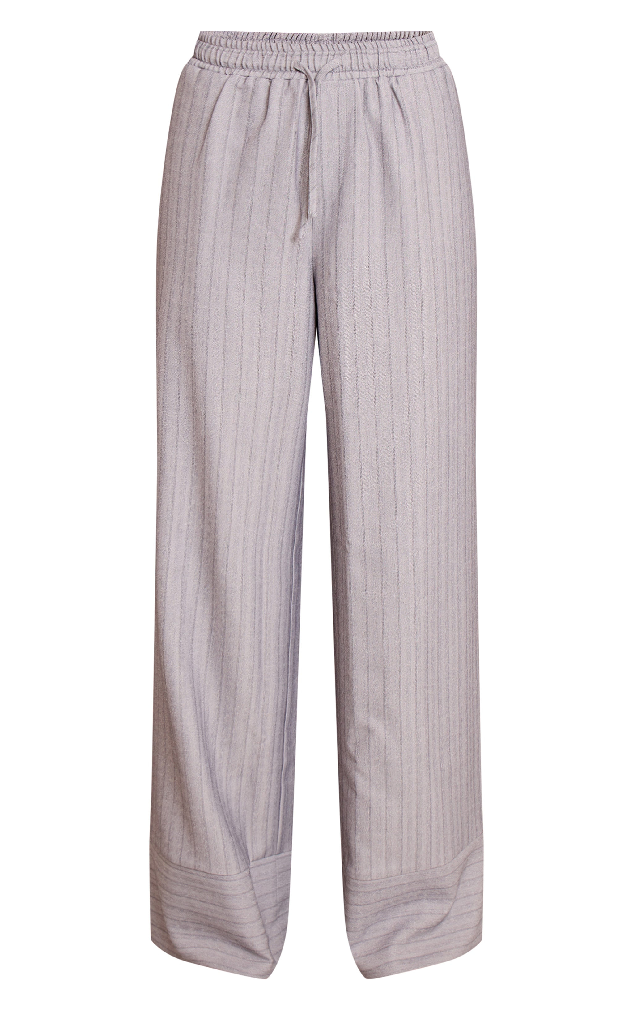 Tall Light Grey Pinstripe Woven Drawstring Pant image 5
