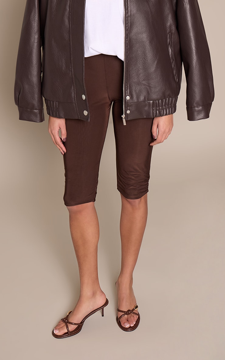 Chocolate Croc PU Knot Strap Kitten Heeled Mule image 1