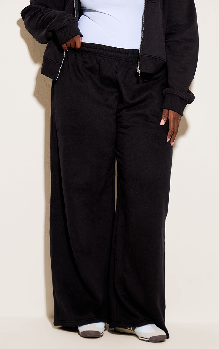 Plus Straight Leg Black Sweatpant image 2