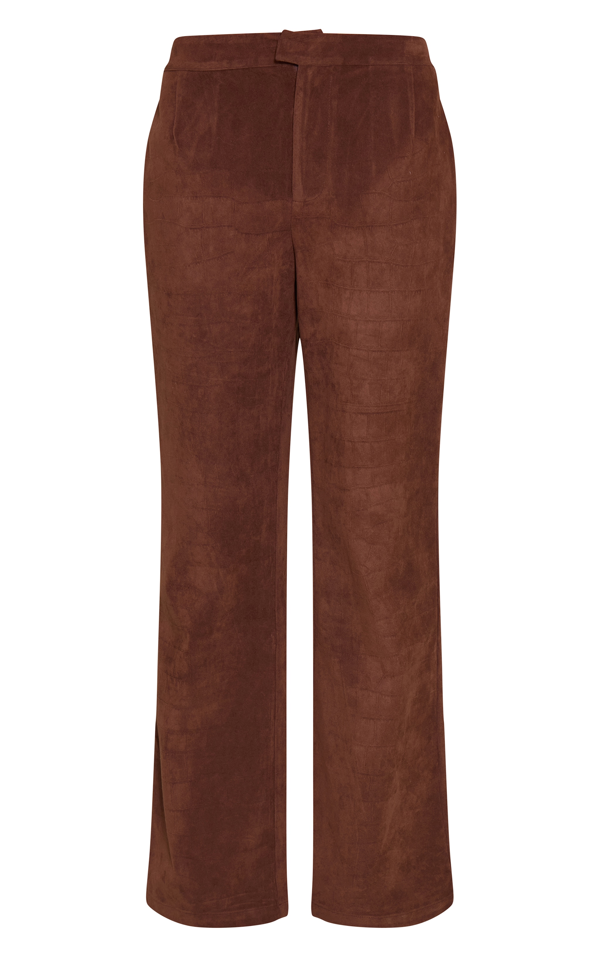 Dark Chocolate Croc Embossed Mid Rise Pants image 5