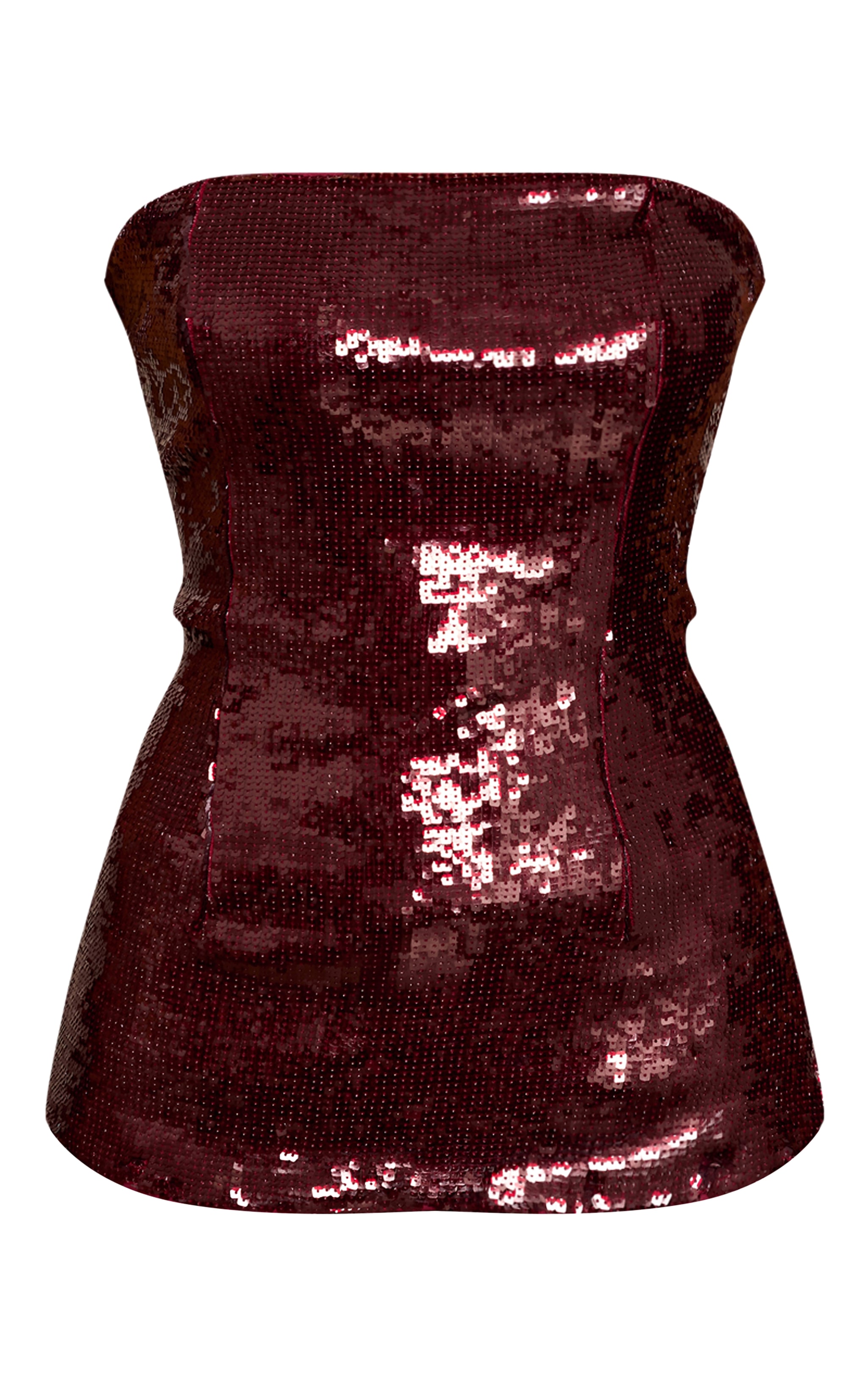Dark Wine Bandeau Sequin Top image 5