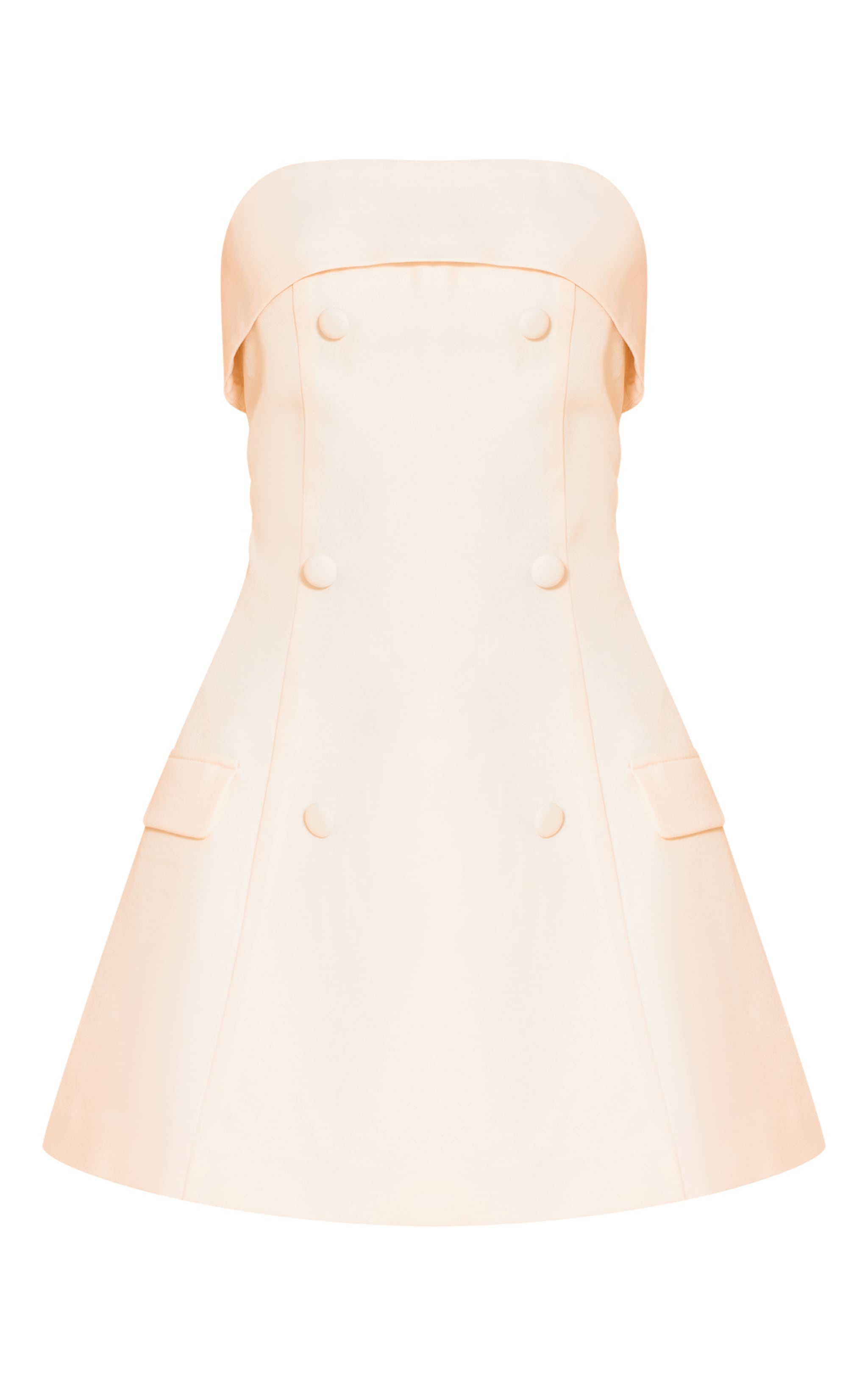 Butter Yellow Bandeau Foldover Detail Mini Dress image 5