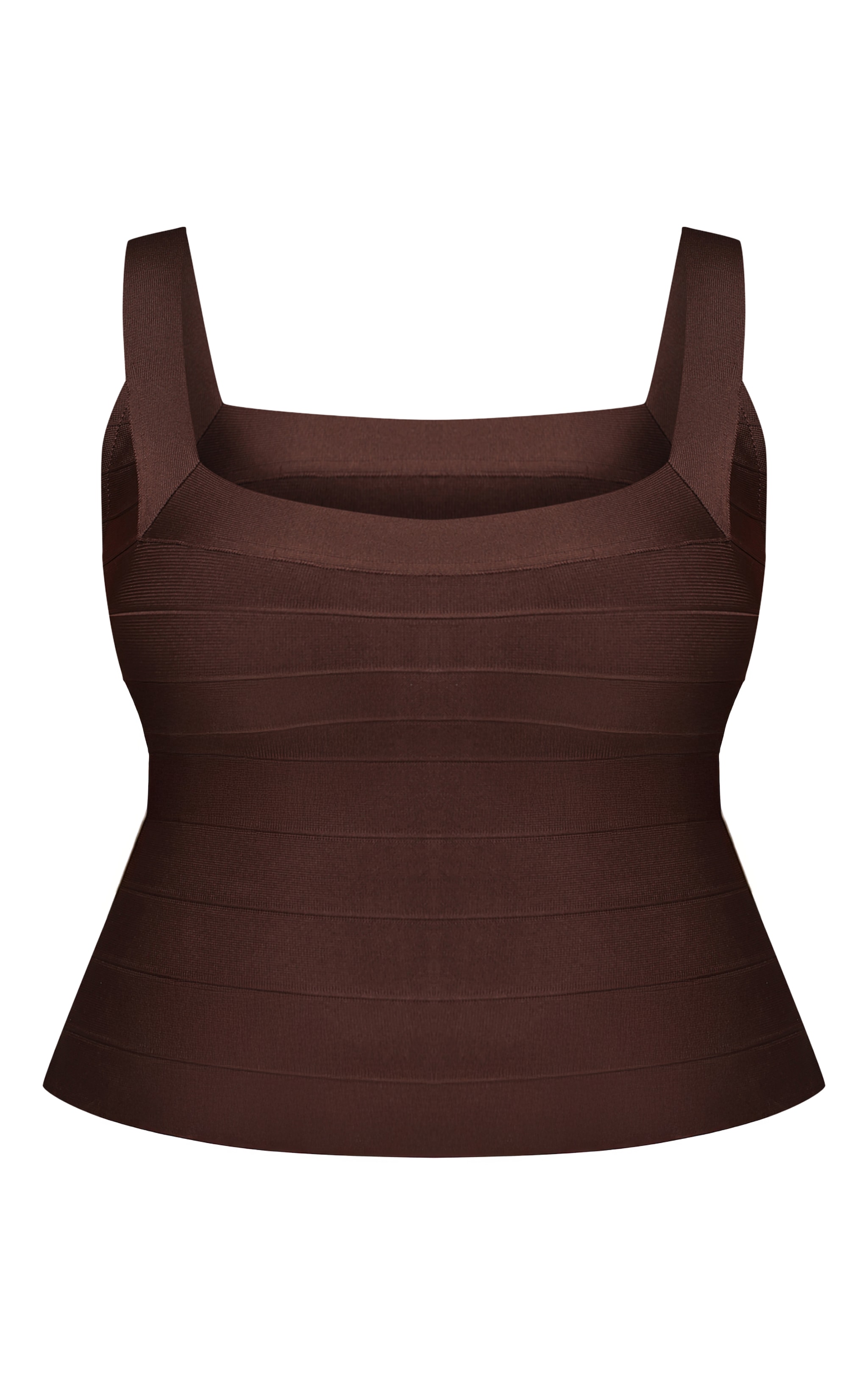 Plus Chocolate Bandage Square Neck Corset image 5